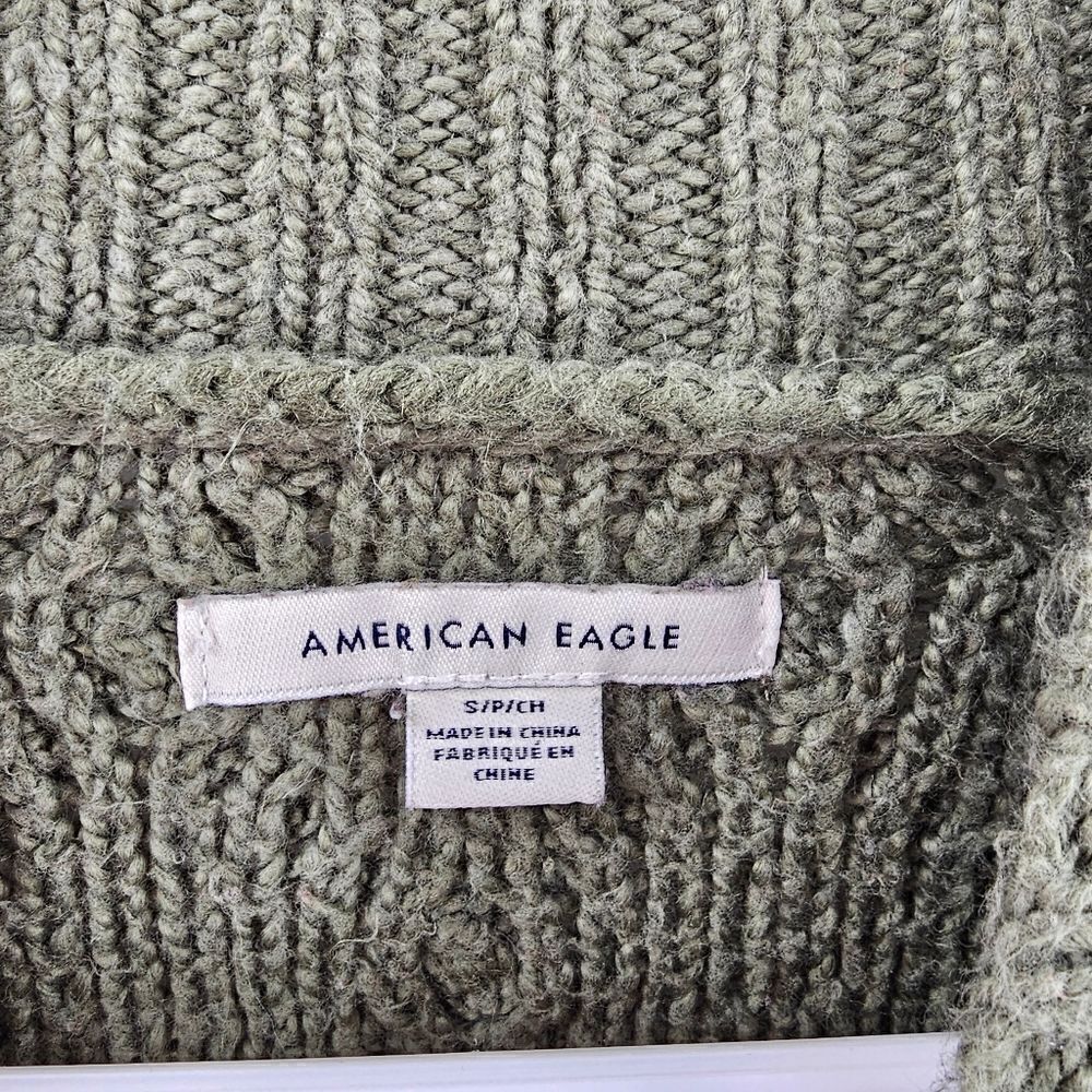 American Eagle crop top sweater knit green small - Picture 3 of 3